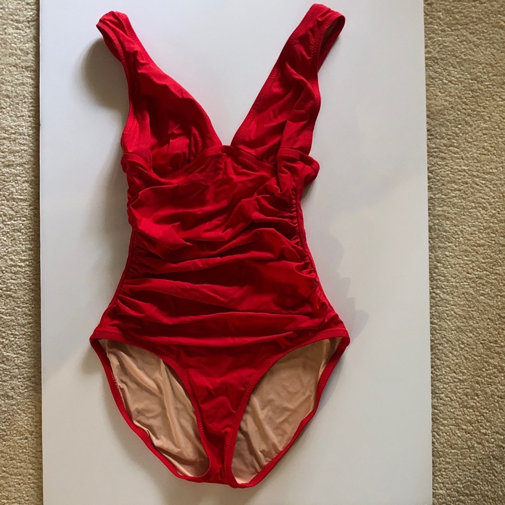 J. Crew Red One Piece Swimsuit XS